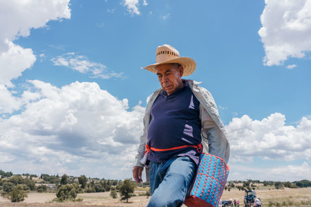 close-up of farmer during corn plantingの写真素材