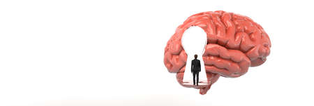 opening mind with a key concept 3d renderingの写真素材