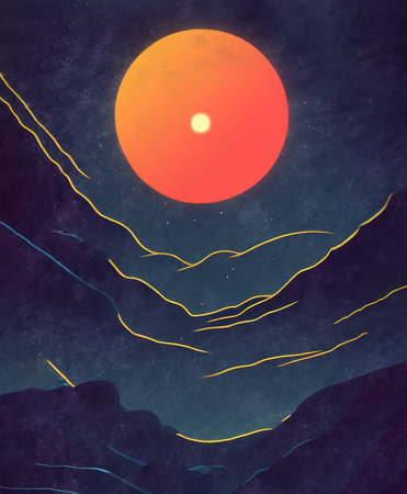 a beautiful illustration of the moon and space