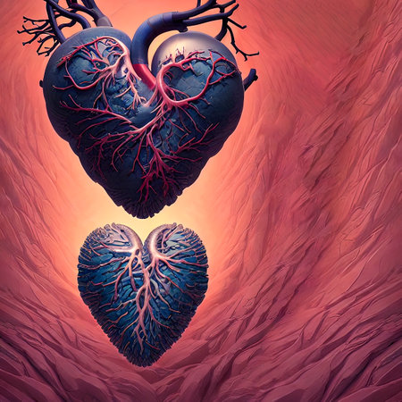 a heart painting, 3d illustration, conceptual artwork