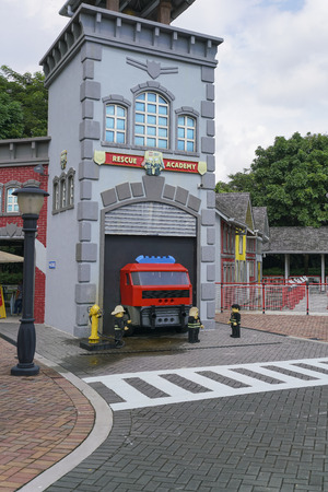 JOHOR, MALAYSIA - JUNE 2017: Beautiful decorations can be seen around the Legoland Malaysia Theme Park. Legoland Malaysia is Malaysia's first international theme park that has opened in Iskandar Puteri, Johor, Malaysia on 15 September 2012 with over 40 inのeditorial素材