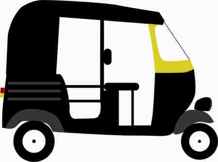 Autorikshaw Colorful Image Illustration Vector Art Design