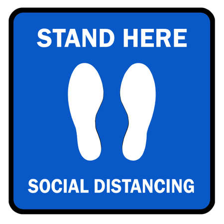 Social distancing. Footprint sign, Logo element illustration. symbol design with clipping path, Coronovirus epidemic protective.の写真素材