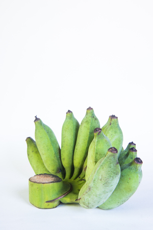 Bananas,Thai cultivated banana, Thai bananas on on white background.の写真素材