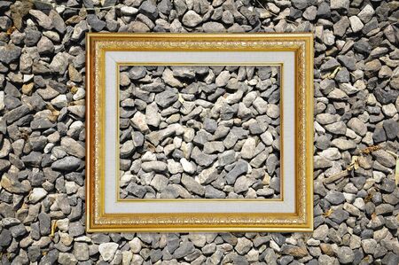 Picture Frame on Stone textureの写真素材