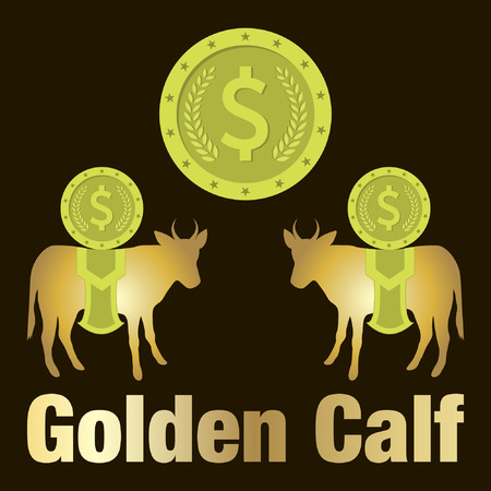 golden calf vector illustrationのイラスト素材