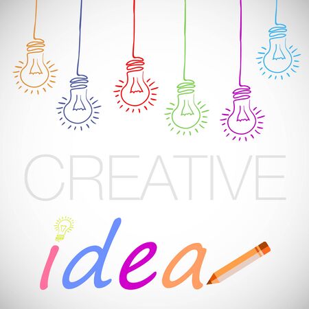 vector illustration with creative idea backgroundのイラスト素材
