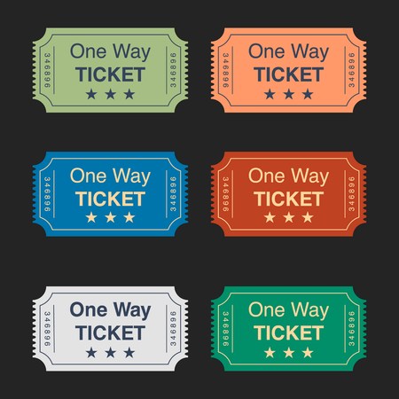 illustration with set of vector ticketsのイラスト素材
