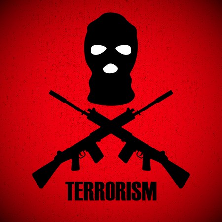 illustration with stop terrorism backgroundのイラスト素材