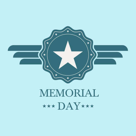 memorial day blue badge.memorial day blue labelのイラスト素材
