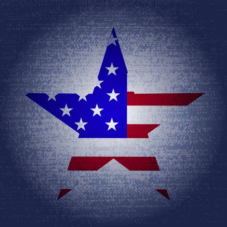 memorial day grunge background with starのイラスト素材
