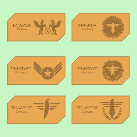 set of transport company logoのイラスト素材
