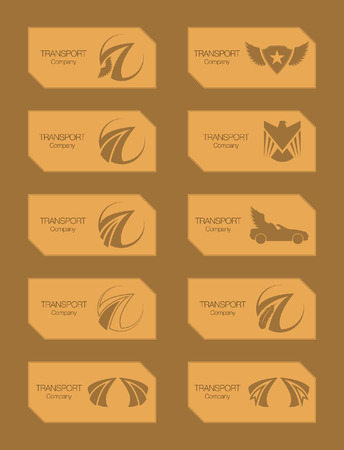 set of transport company logoのイラスト素材
