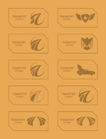set of transport company logoのイラスト素材