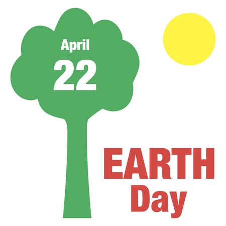 Happy Earth Day typography vector illustration backgroundのイラスト素材