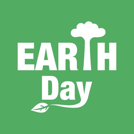 Happy Earth Day lettering vector illustration backgroundのイラスト素材