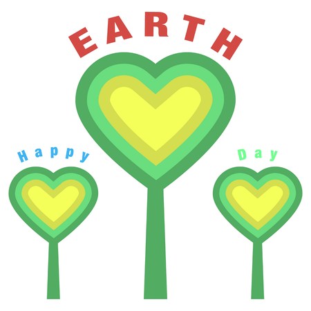 Happy Earth Day typography vector illustration backgroundのイラスト素材