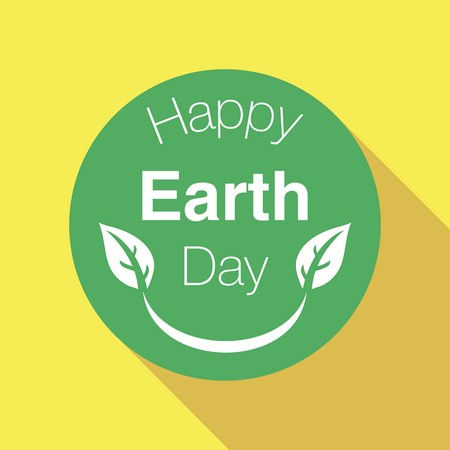 Happy Earth Day badge vector illustrationのイラスト素材