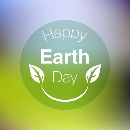 Happy Earth Day badge vector illustrationのイラスト素材