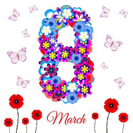 illustration with march 8 womens day greeting card backgroundのイラスト素材