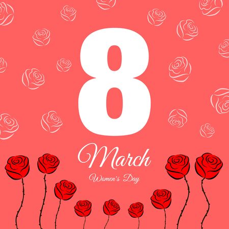 illustration with march 8 womens day greeting card backgroundのイラスト素材