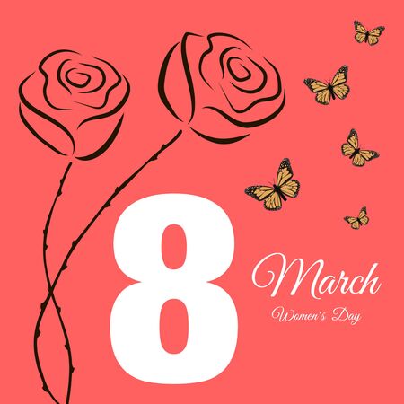 illustration with march 8 womens day greeting card backgroundのイラスト素材