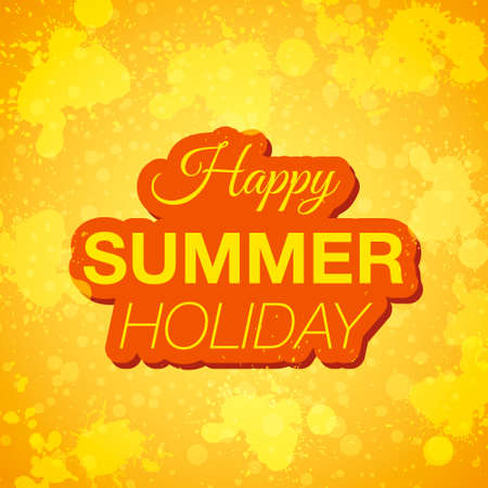 happy summer holiday illustration on grunge background