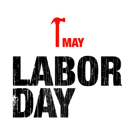 vector illustration wth labor day lettering grunge backgroundのイラスト素材