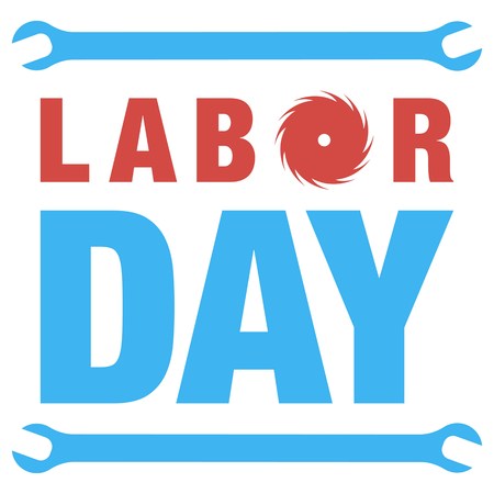 vector illustration wth labor day lettering backgroundのイラスト素材