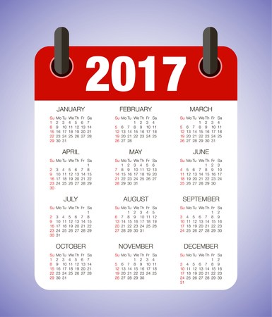 vector illustration with calendar design 2017.Desk calendar for 2017 year.Design desk calendar 2017.Desk calendar template for 2017.Calendar template for year 2017のイラスト素材