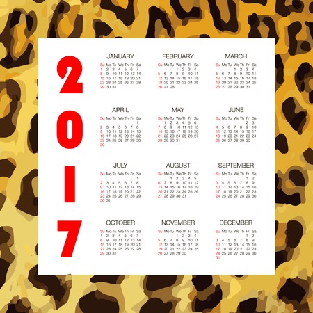 vector illustration with calendar design 2017.Desk calendar for 2017 year.Design desk calendar 2017.Desk calendar template for 2017.Calendar template for year 2017のイラスト素材