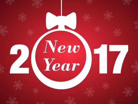 2017 happy new year greeting card illustration .2017 New Year typography greeting card illustration on red gradient backgroundのイラスト素材