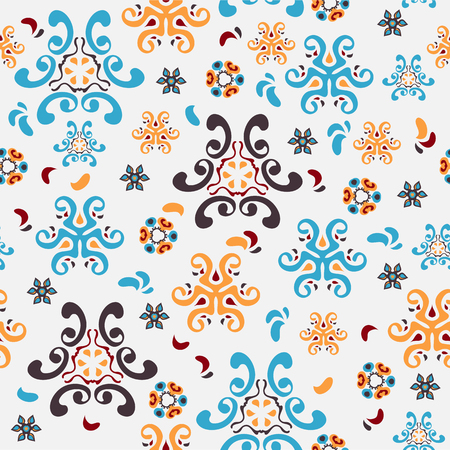 seamless abstract background with flowers and swirlsのイラスト素材