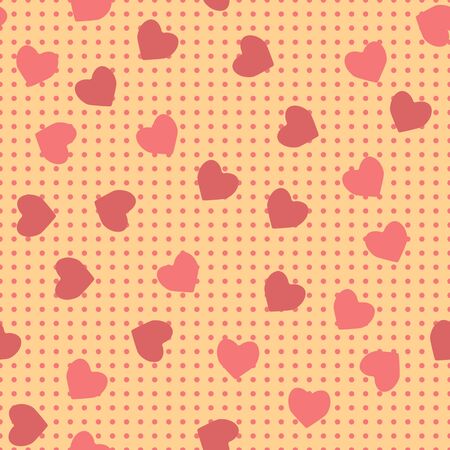 seamless pattern of hearts on a chiseled backgroundのイラスト素材