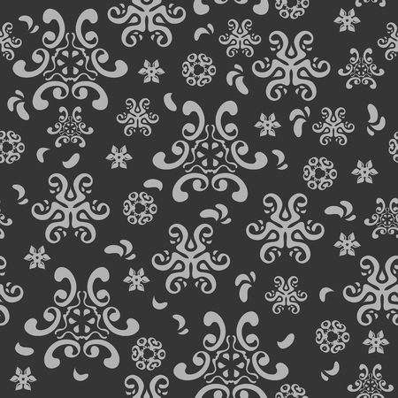 seamless abstract background with flowers and swirlsのイラスト素材