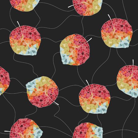 seamless pattern of leaves in a mosaic styleのイラスト素材