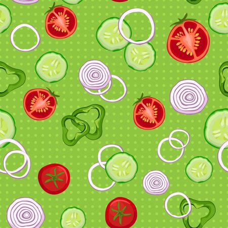 seamless pattern made from pieces of vegetablesのイラスト素材