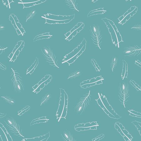 seamless pattern with silhouettes of feathersのイラスト素材
