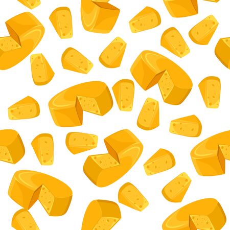 seamless pattern of fresh, natural cheeseのイラスト素材