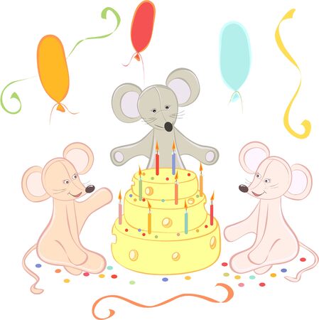 Birthday animals card のイラスト素材