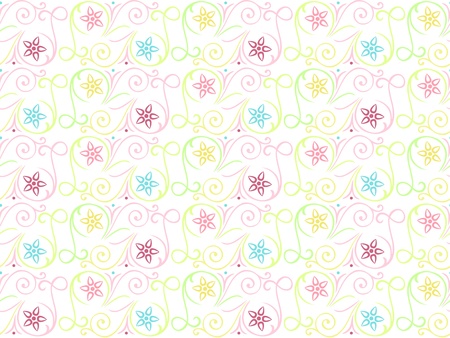 Summer seamless color pattern with  floral motifs on a white backgroundのイラスト素材