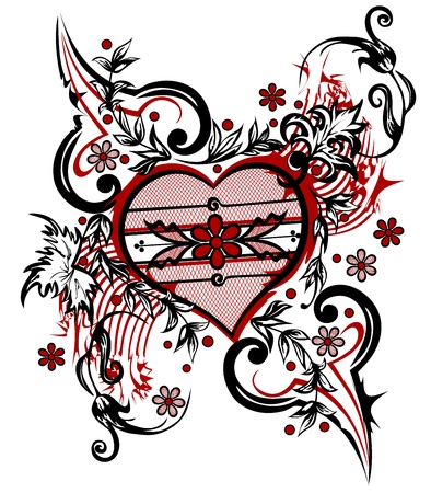 Abstract drawing heart  Valentine background  のイラスト素材