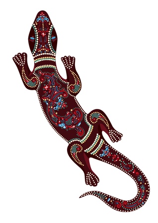 Lizard with decorative patternsのイラスト素材