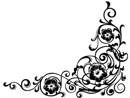 Floral ornament. Swirling decorative elementのイラスト素材