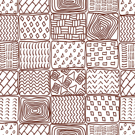 Seamless ethnic background. Abstract geometric pattern doodle styleのイラスト素材