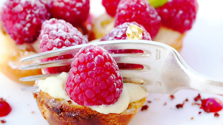 Dish yummy raspberryの写真素材