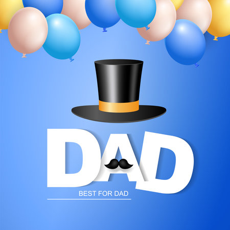 Vector illustration of joyous celebration of Happy Father's Day. 3d rendering.のイラスト素材