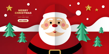 Merry Christmas background vector. Winter Christmas background with xmas.のイラスト素材