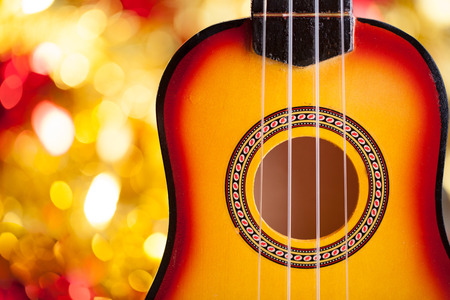 Ukulele on  bokeh backgroundの写真素材