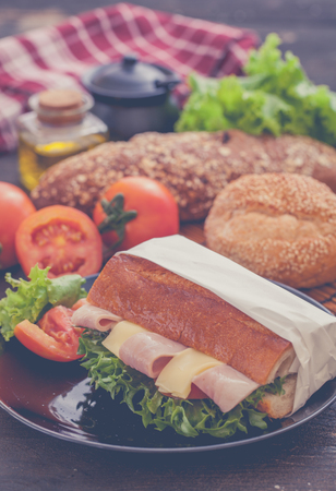 Sandwich  with bread and vegetablesの写真素材